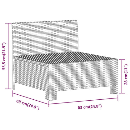 6-tlg. Garten-Lounge-Set mit Kissen Grau Poly Rattan