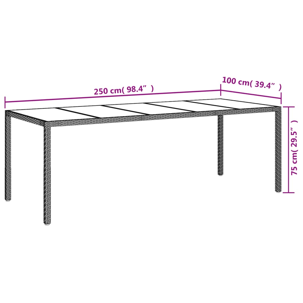 9-tlg. Garten-Essgruppe mit Kissen Braun Poly Rattan