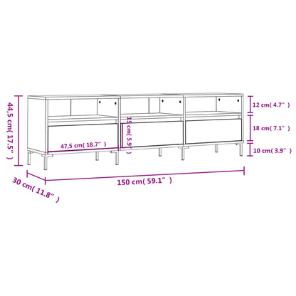 TV-Schrank Schwarz 150x30x44,5 cm Holzwerkstoff