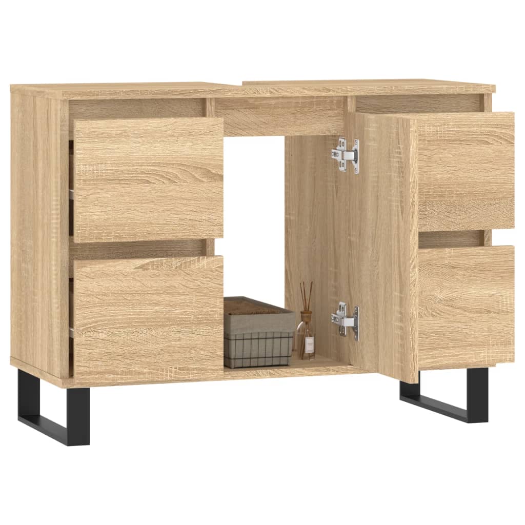 Badschrank Sonoma-Eiche 80x33x60 cm Holzwerkstoff