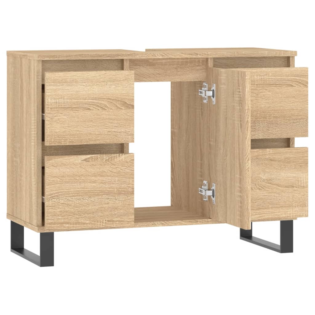 Badschrank Sonoma-Eiche 80x33x60 cm Holzwerkstoff