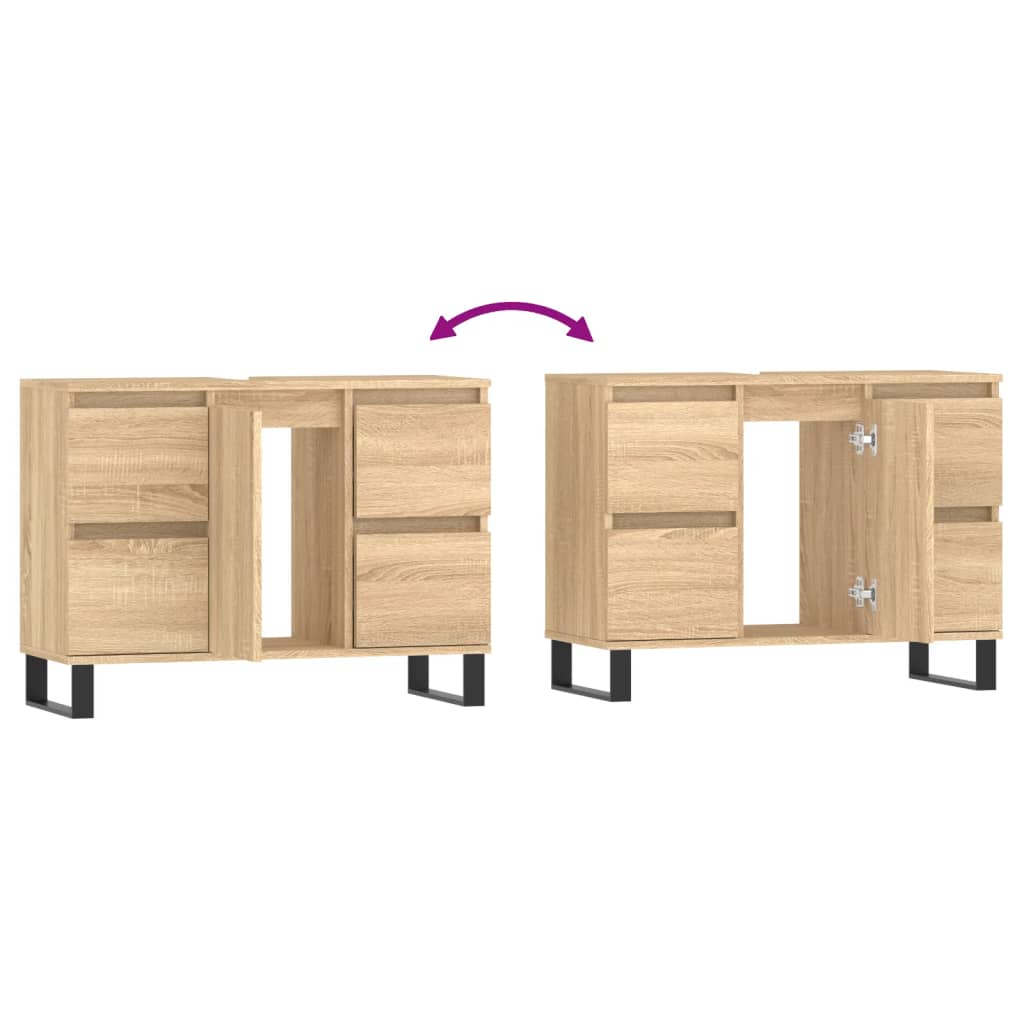 Badschrank Sonoma-Eiche 80x33x60 cm Holzwerkstoff