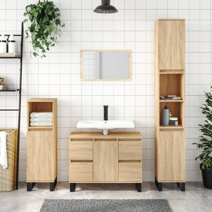 Badschrank Sonoma-Eiche 80x33x60 cm Holzwerkstoff