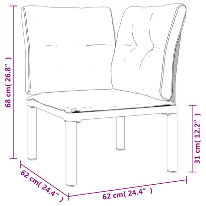 3-tlg. Garten-Lounge-Set Schwarz und Grau Poly Rattan