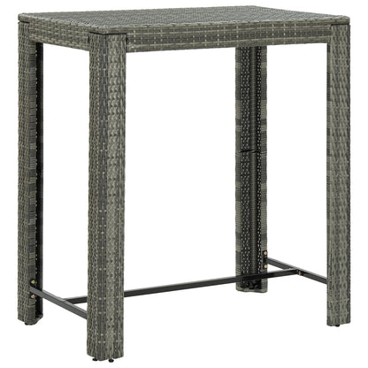 5-tlg. Gartenbar-Set Grau Poly Rattan & Massivholz Akazie