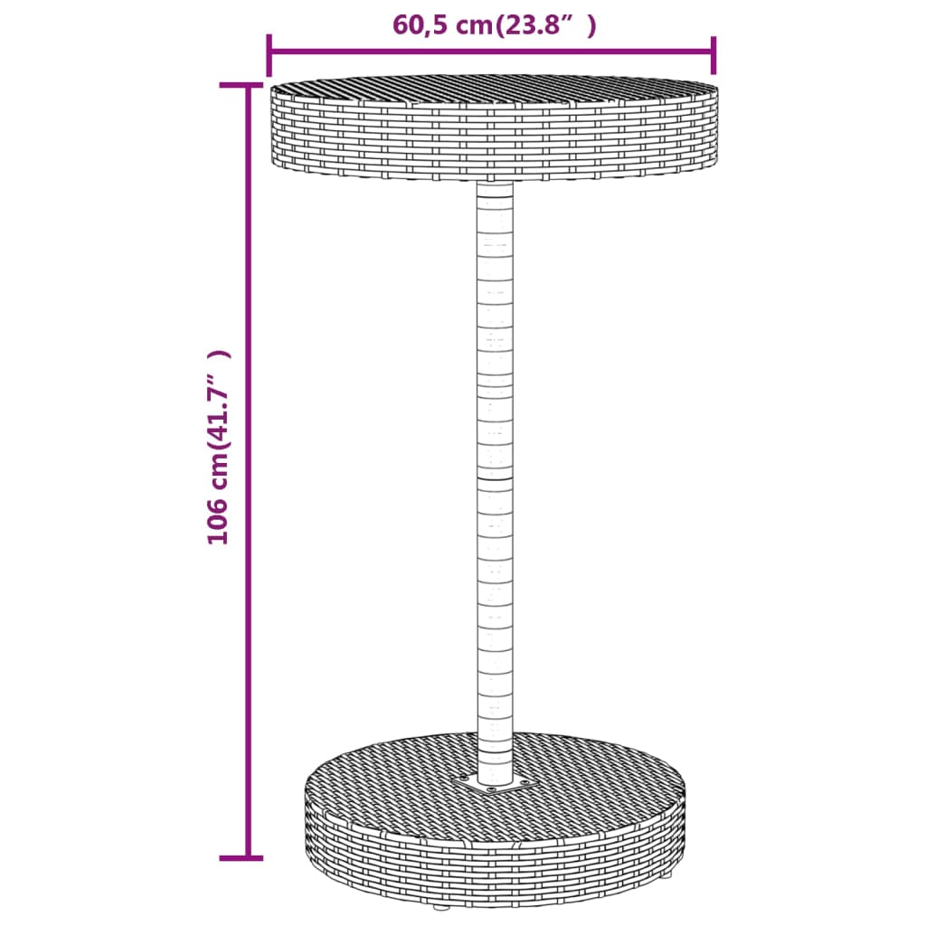 3-tlg. Gartenbar-Set Schwarz Poly Rattan & Massivholz Akazie