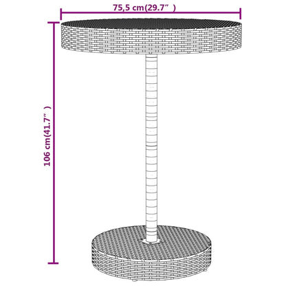 5-tlg. Gartenbar-Set Schwarz Poly Rattan & Massivholz Akazie