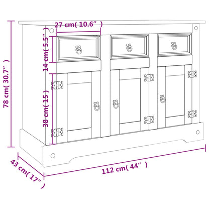 Sideboard Corona 112x43x78 cm Massivholz Mexikanische Kiefer