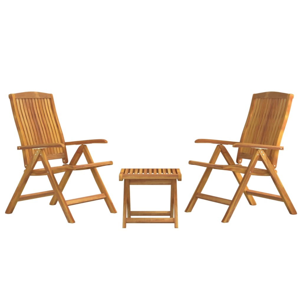 3-tlg. Garten-Lounge-Set Massivholz Teak