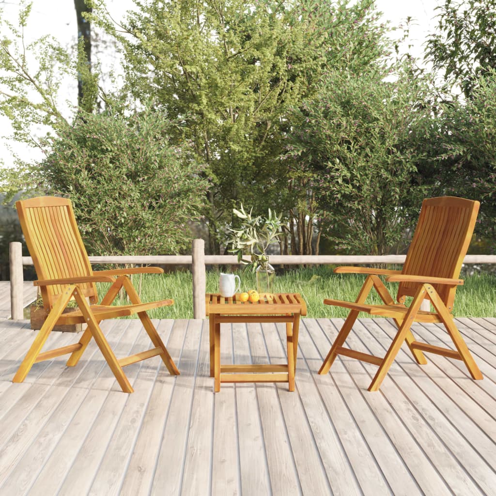 3-tlg. Garten-Lounge-Set Massivholz Teak