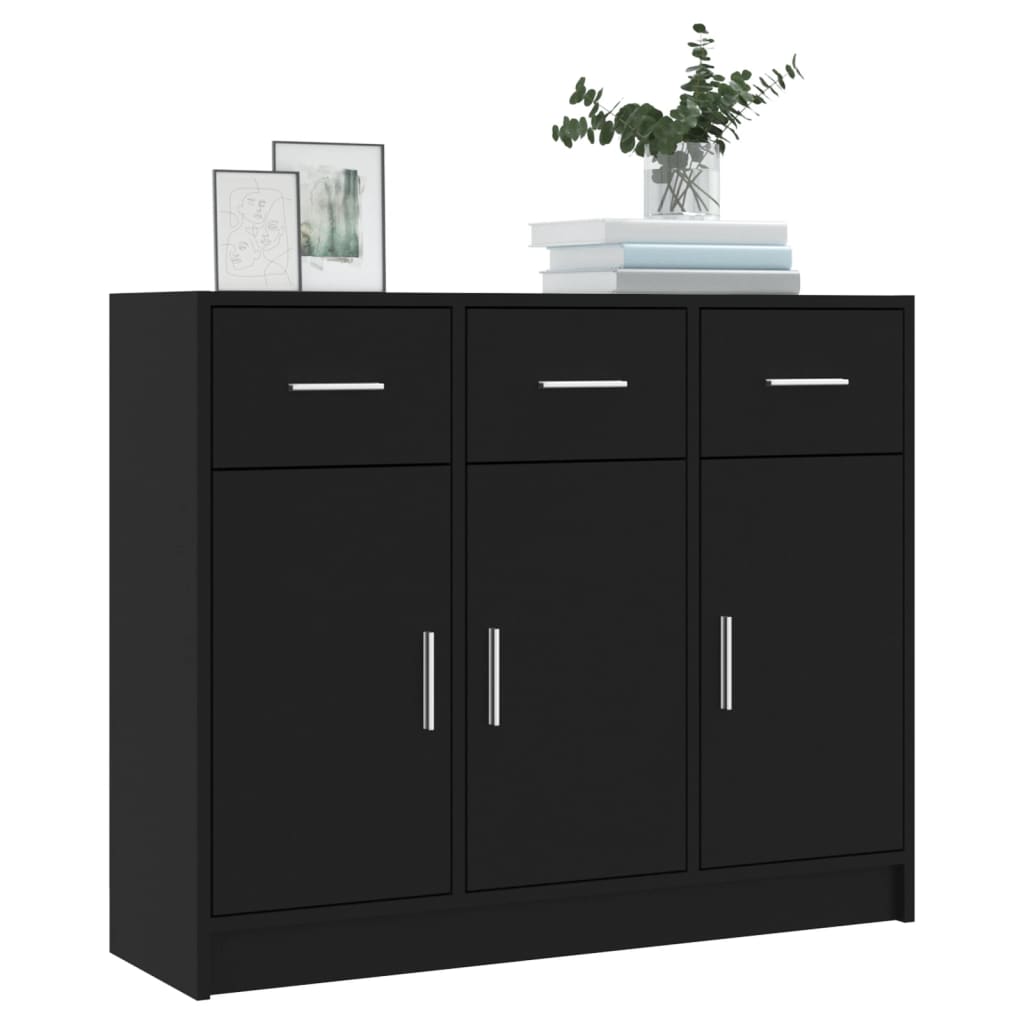 Sideboard Schwarz 91x28x75 cm Holzwerkstoff