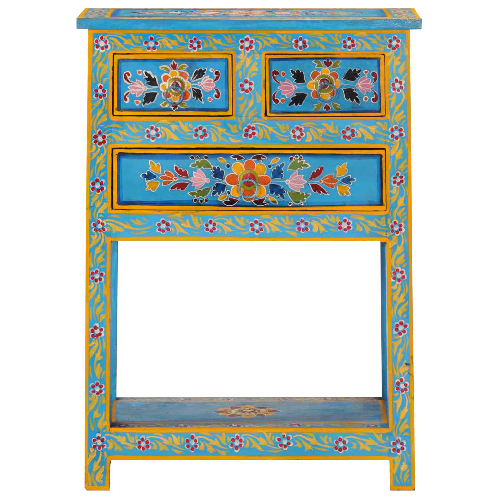 Sideboard turquoise 55x30x76 cm solid mango wood