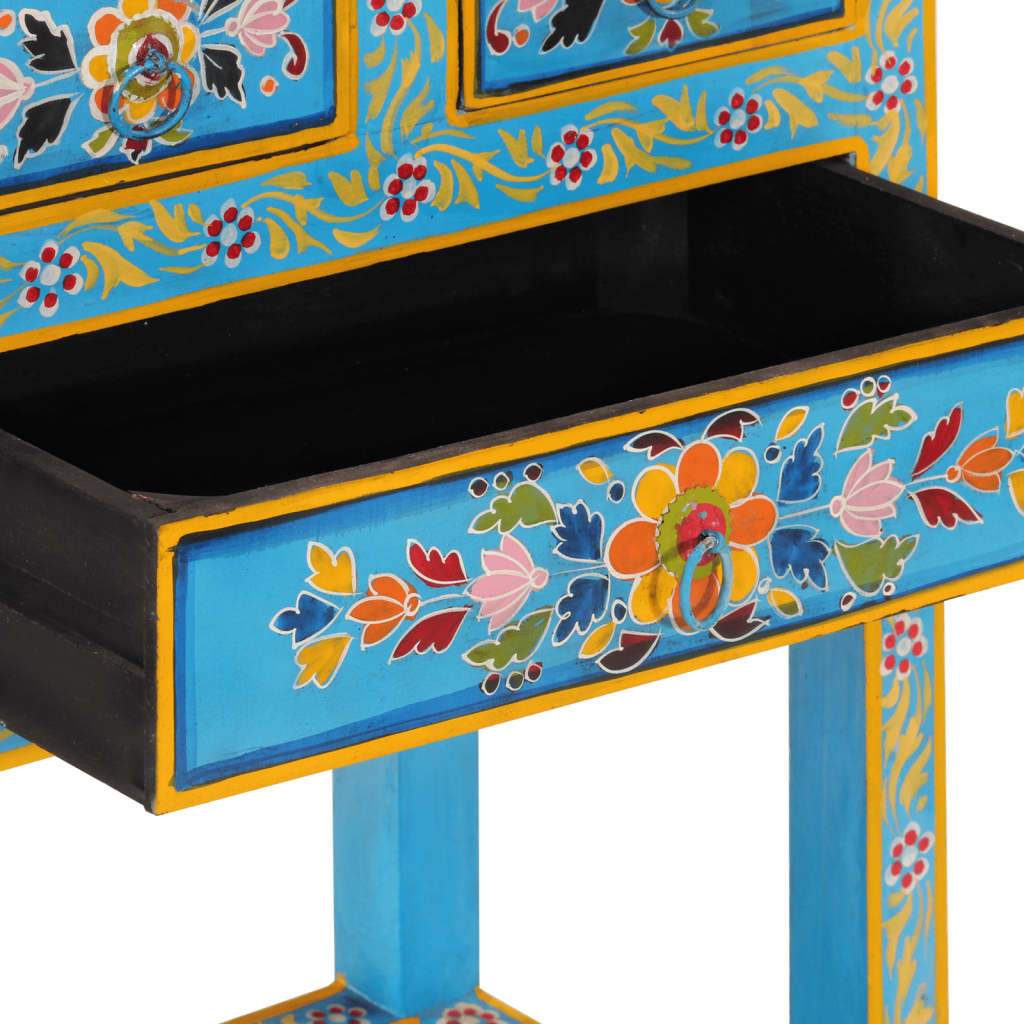 Sideboard turquoise 55x30x76 cm solid mango wood