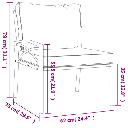 6-tlg. Garten-Lounge-Set mit Grauen Kissen Stahl