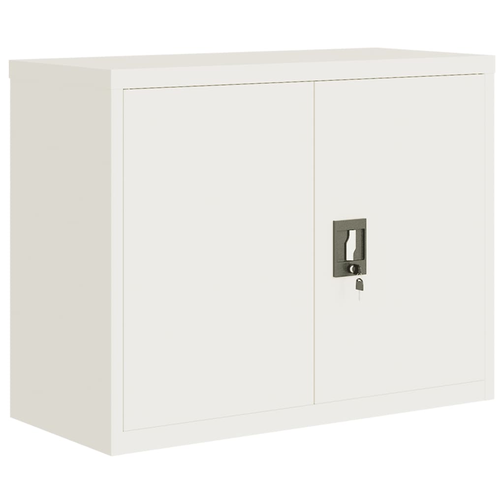 Filing cabinet white 90x40x70 cm steel