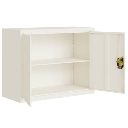 Filing cabinet white 90x40x70 cm steel