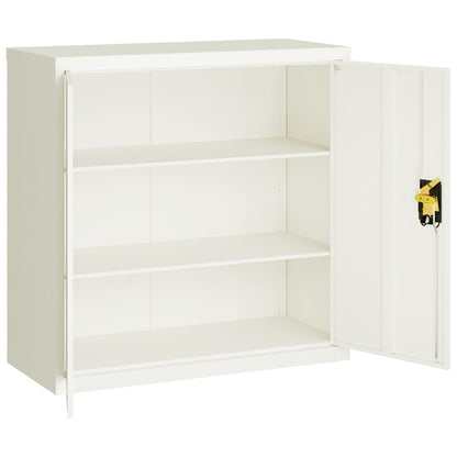 Aktenschrank Weiß 90x40x90 cm Stahl