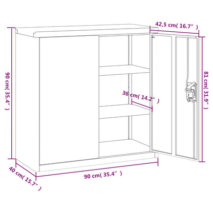 Aktenschrank Schwarz 90x40x90 cm Stahl