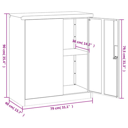 Aktenschrank Weiß 79x40x90 cm Stahl