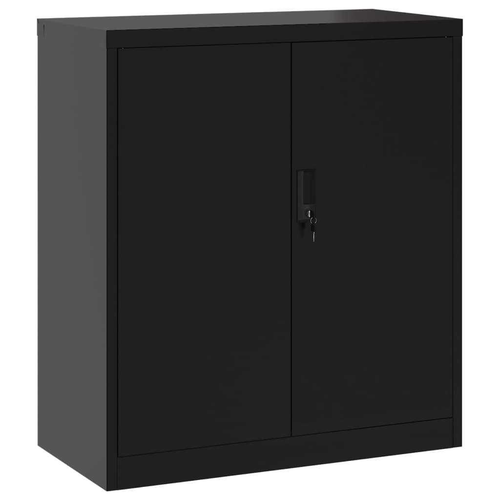 Filing cabinet black 79x40x90 cm steel