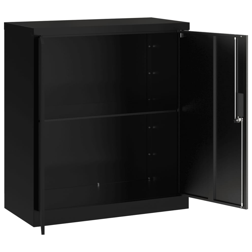 Filing cabinet black 79x40x90 cm steel