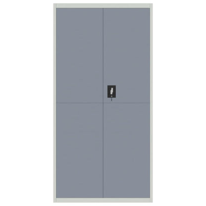 Aktenschrank Hellgrau und Dunkelgrau 90x40x180 cm Stahl