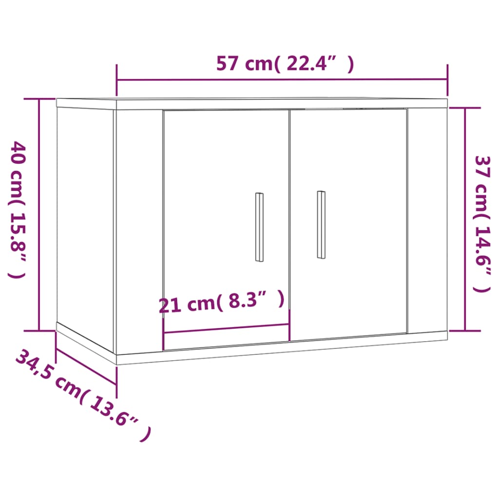 TV-Wandschränke 3 Stk. Sonoma-Eiche 57x34,5x40 cm