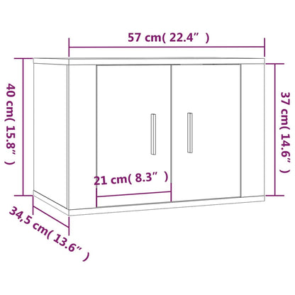 TV-Wandschränke 3 Stk. Braun Eichen-Optik 57x34,5x40 cm