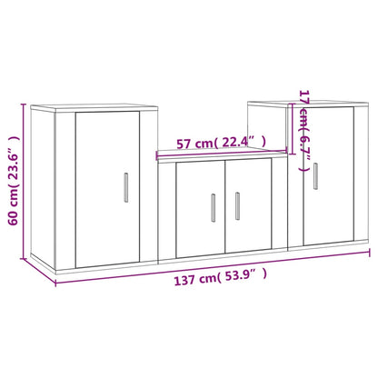 3-tlg. TV-Schrank-Set Schwarz Holzwerkstoff