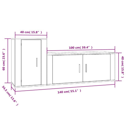 2-tlg. TV-Schrank-Set Hochglanz-Weiß Holzwerkstoff