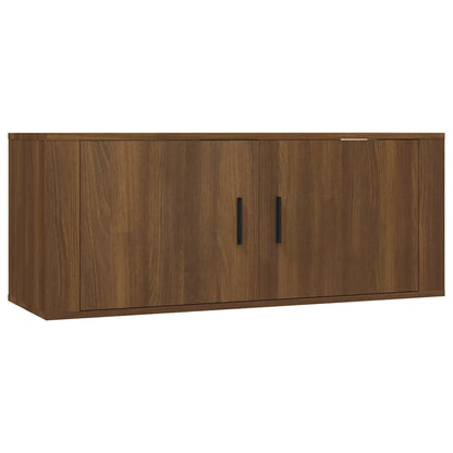 2-tlg. TV-Schrank-Set Braun Eichen-Optik Holzwerkstoff