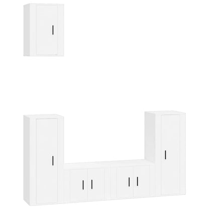 5-tlg. TV-Schrank-Set Weiß Holzwerkstoff