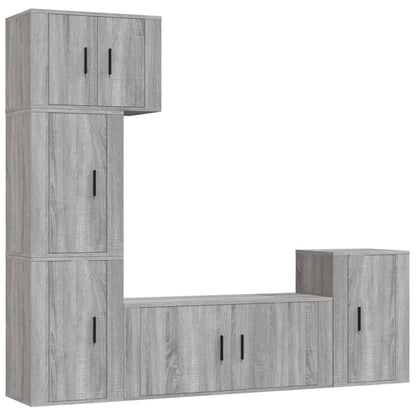 5-tlg. TV-Schrank-Set Grau Sonoma Holzwerkstoff