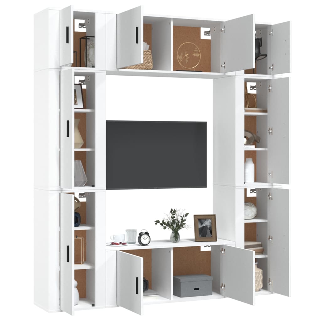 8-tlg. TV-Schrank-Set Weiß Holzwerkstoff