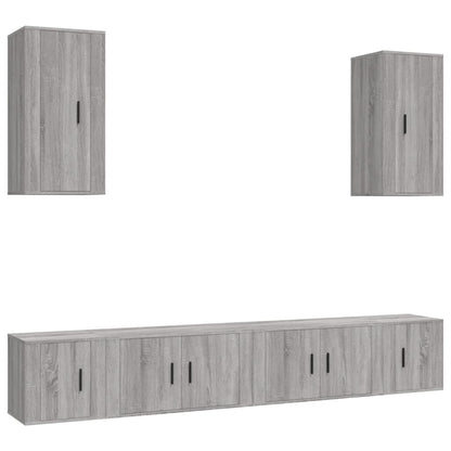 6-tlg. TV-Schrank-Set Grau Sonoma Holzwerkstoff