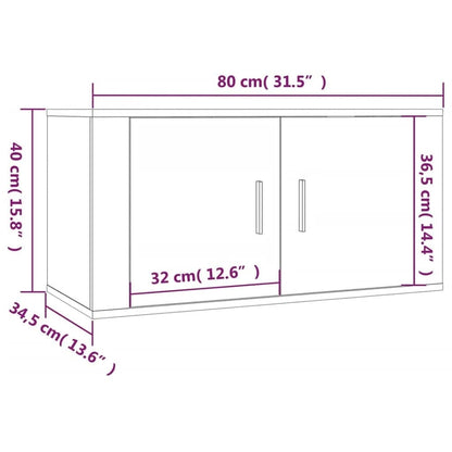 2-tlg. TV-Schrank-Set Weiß Holzwerkstoff