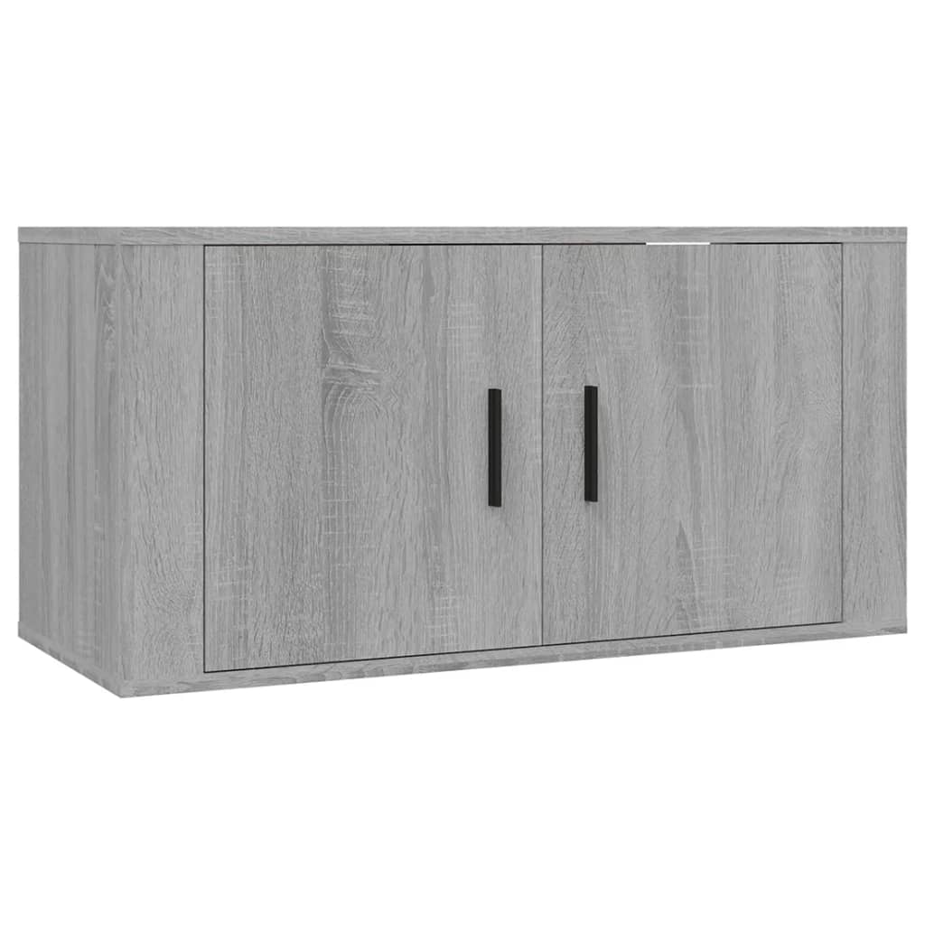 2-tlg. TV-Schrank-Set Betongrau Holzwerkstoff