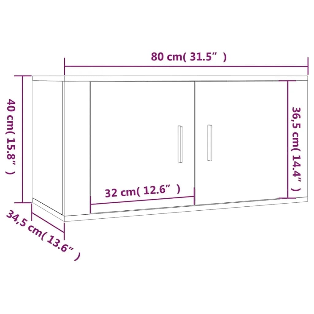 2-tlg. TV-Schrank-Set Betongrau Holzwerkstoff