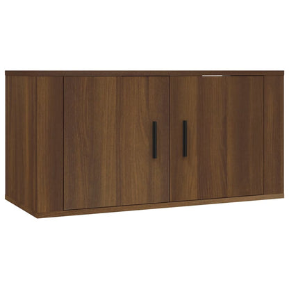 2-tlg. TV-Schrank-Set Braun Eichen-Optik Holzwerkstoff