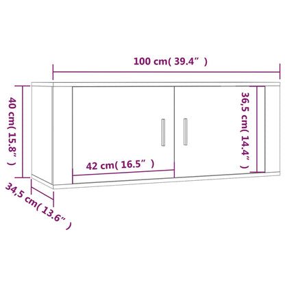 2-tlg. TV-Schrank-Set Weiß Holzwerkstoff