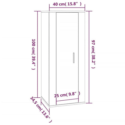 2-tlg. TV-Schrank-Set Betongrau Holzwerkstoff