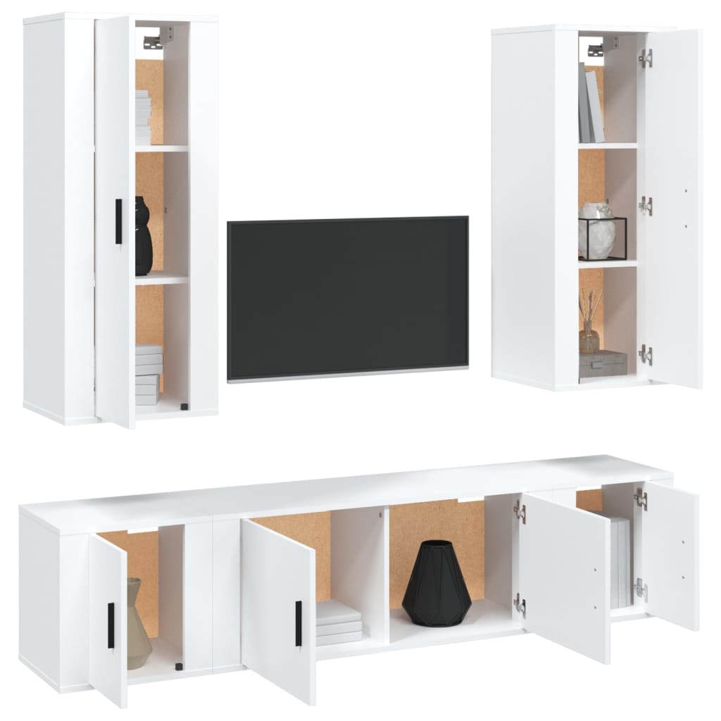 5-tlg. TV-Schrank-Set Weiß Holzwerkstoff