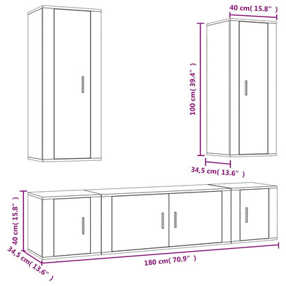 5-tlg. TV-Schrank-Set Weiß Holzwerkstoff