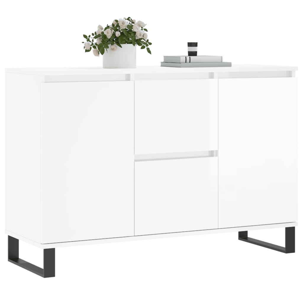 Sideboard Hochglanz-Weiß 104x35x70 cm Holzwerkstoff