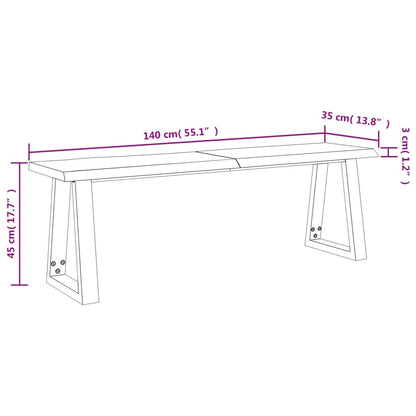 Rub klupe od punog bagremovog drveta 140 cm