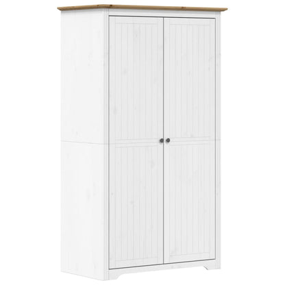 Kleiderschrank BODO Weiß und Braun 99x53,5x173 cm Kiefernholz