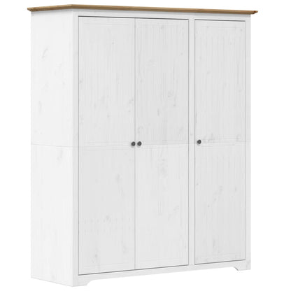 Kleiderschrank BODO Weiß und Braun 146x53,5x173 cm Kiefernholz