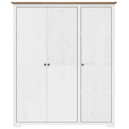 Kleiderschrank BODO Weiß und Braun 146x53,5x173 cm Kiefernholz