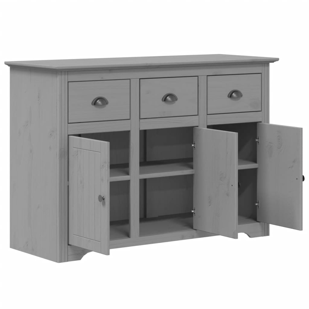 Sideboard BODO Grau 115,5x44x80 cm Massivholz Kiefer