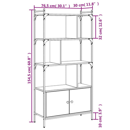 Bücherregal mit Tür Sonoma-Eiche 76,5x30x154,5 cm Holzwerkstoff